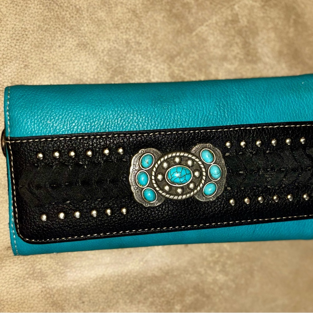 Montana West Turquoise and Black Wallet